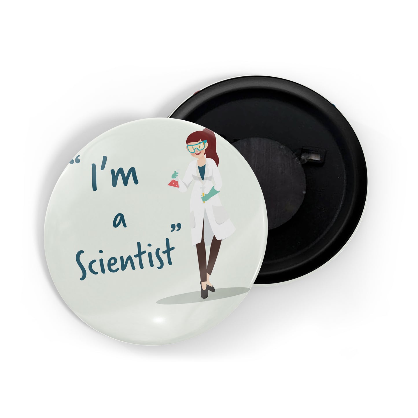 dhcrafts Round Fridge Magnet White Color Profession I'm A Scientist Glossy Finish Design Pack of 1 (58 mm)