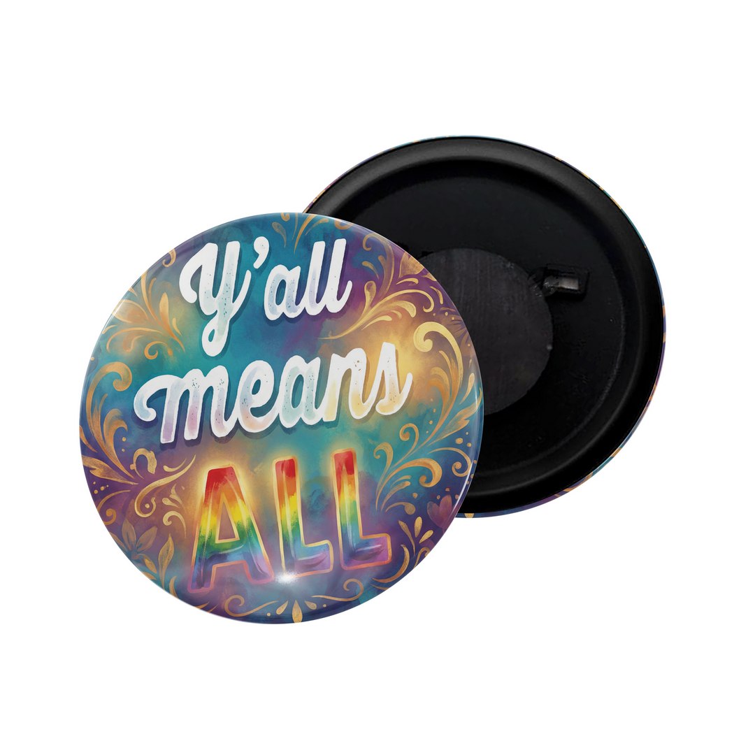 dhcrafts Fridge Magnet Blue Color LGBTQ Y'll Means All D7 Glossy Finish Design Pack of 1