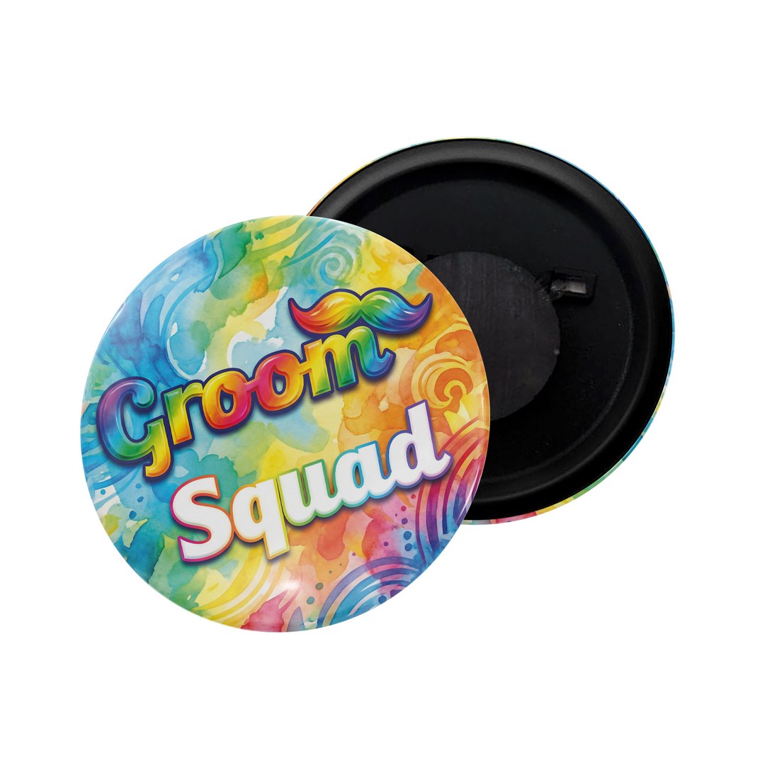 dhcrafts Fridge Magnet Black Color Groom Squad Glossy Finish Design Pack of 1