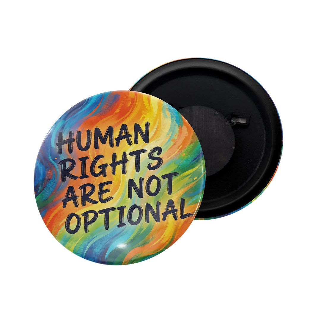 dhcrafts Fridge Magnet Yellow Color Human Rights are Not Optional Glossy Finish Design Pack of 1