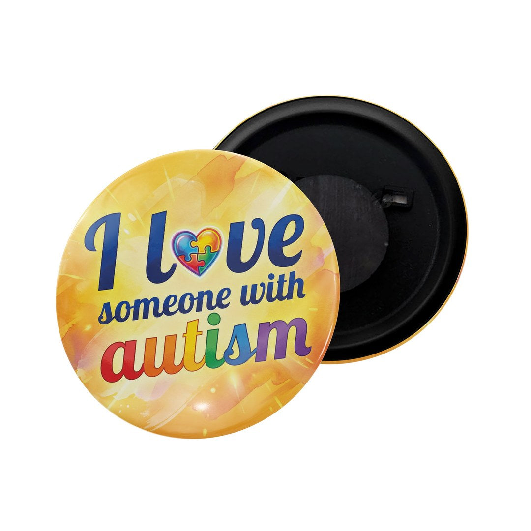 dhcrafts Fridge Magnet Pink Color I Love Some One with Autism Glossy Finish Design Pack of 1