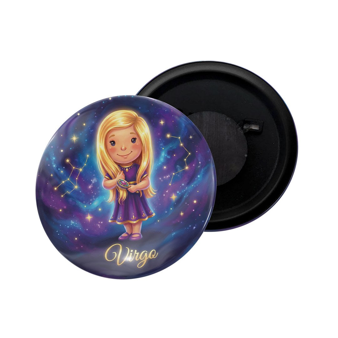 dhcrafts Fridge Magnet White Color Cute Zodiac Sign Virgo D2 Glossy Finish Design Pack of 1