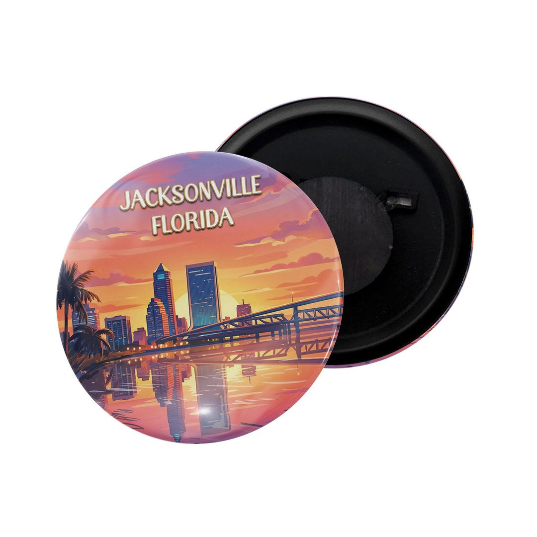 dhcrafts Fridge Magnet Multicolor Jacksonville Florida D1 Glossy Finish Design Pack of 1