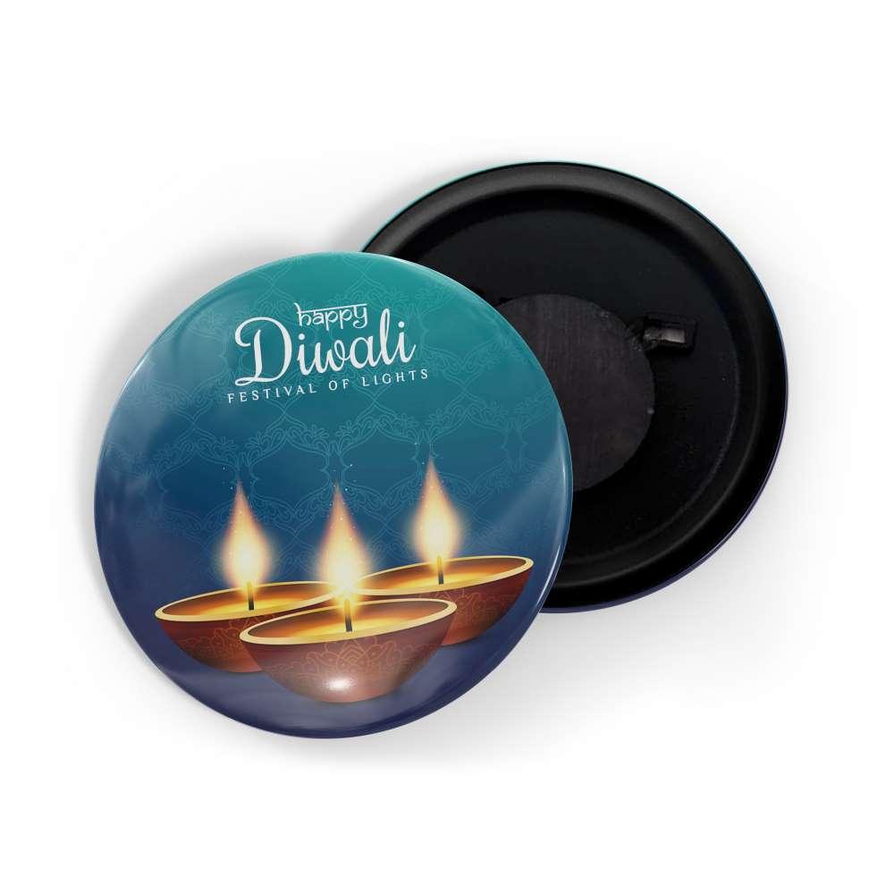 dhcrafts Fridge Magnet Blue Diwali D2 Glossy Finish Design Pack of 1