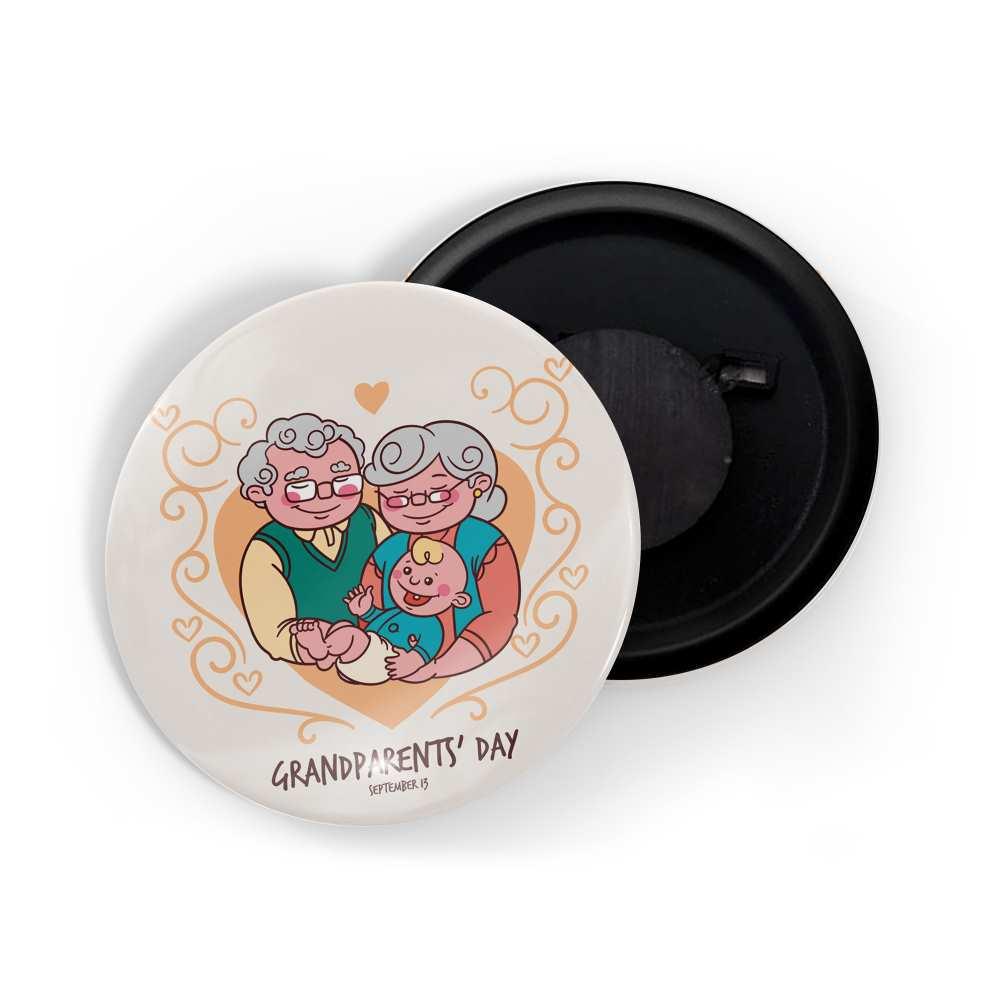 dhcrafts Fridge Magnet Yellow Grandparents Day September 13 Glossy Finish Design Pack of 1