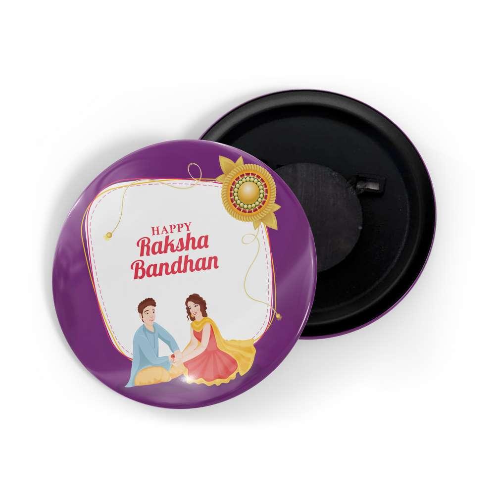 dhcrafts Fridge Magnet Purple Raksha Bandhan D1 Glossy Finish Design Pack of 1