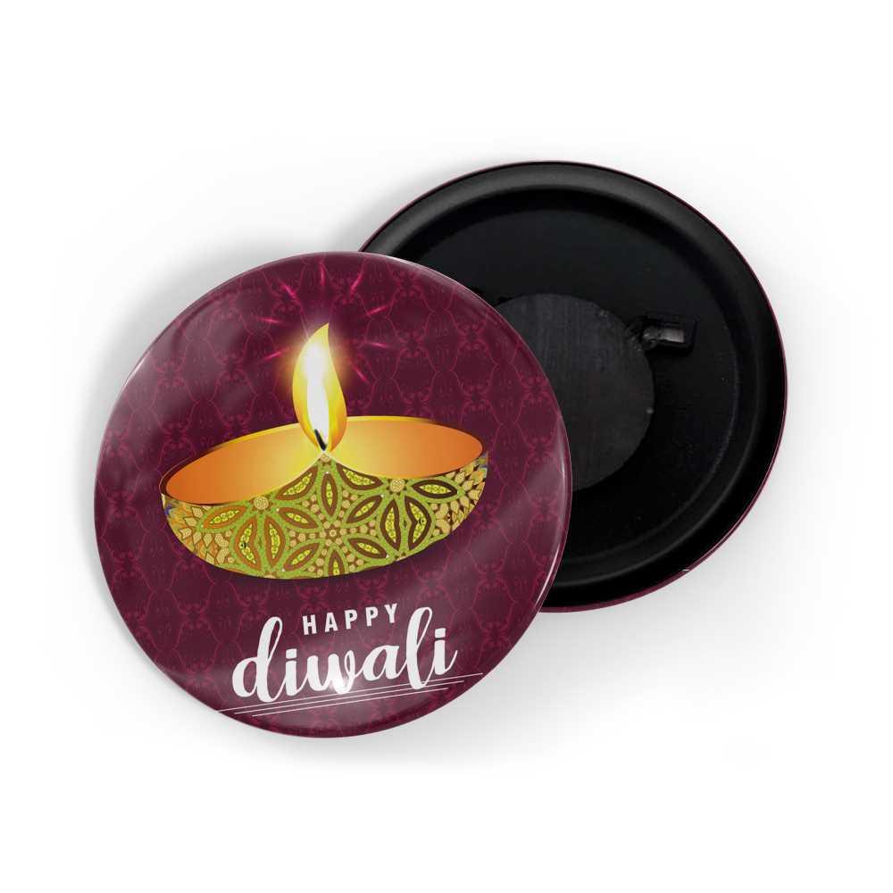 dhcrafts Fridge Magnet Pink Diwali D1 Glossy Finish Design Pack of 1