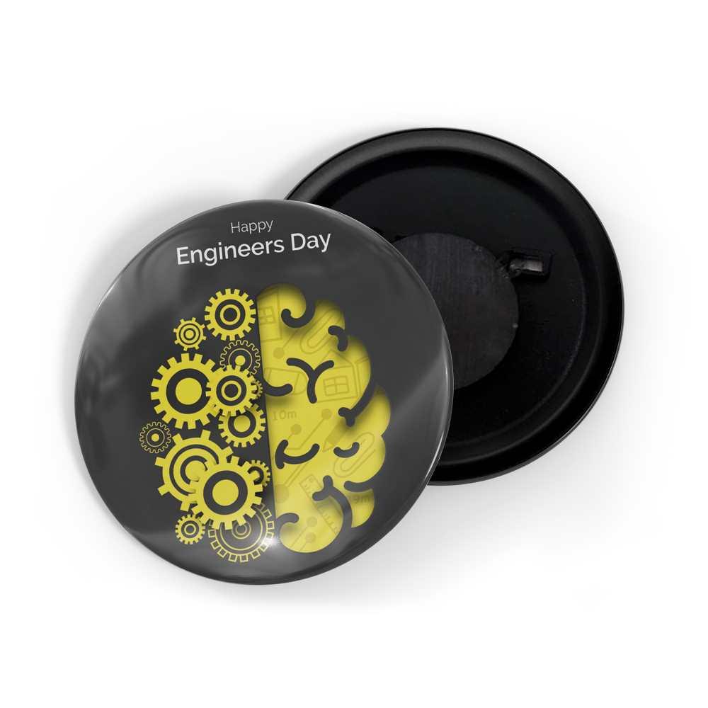 dhcrafts Fridge Magnet Grey Engineer's Day D1 Glossy Finish Design Pack of 1
