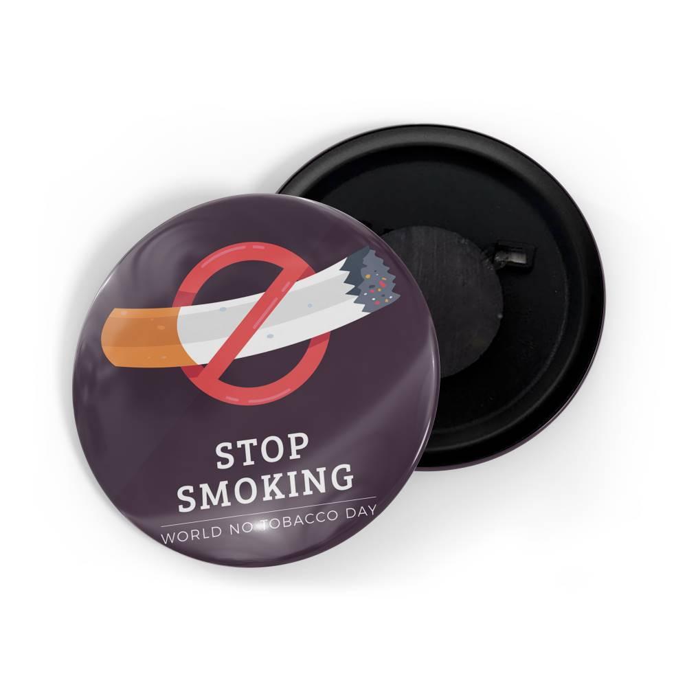dhcrafts Fridge Magnet Brown No Tobaco Day D2 Glossy Finish Design Pack of 1