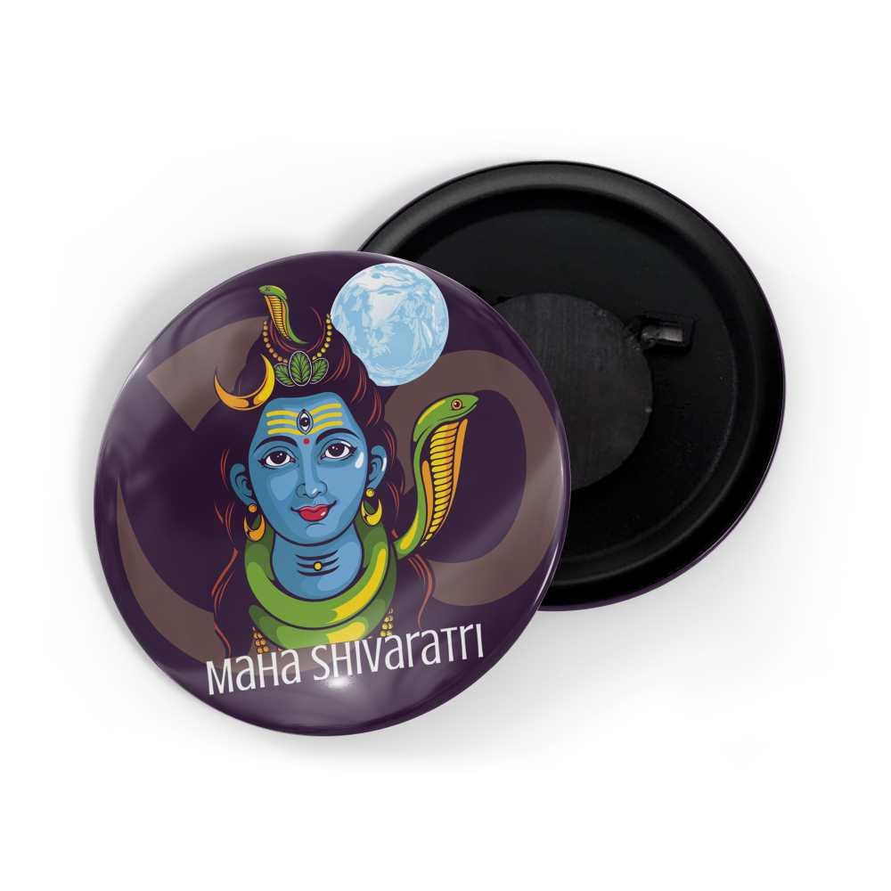 dhcrafts Fridge Magnet Black Maha Shivratri D2 Glossy Finish Design Pack of 1