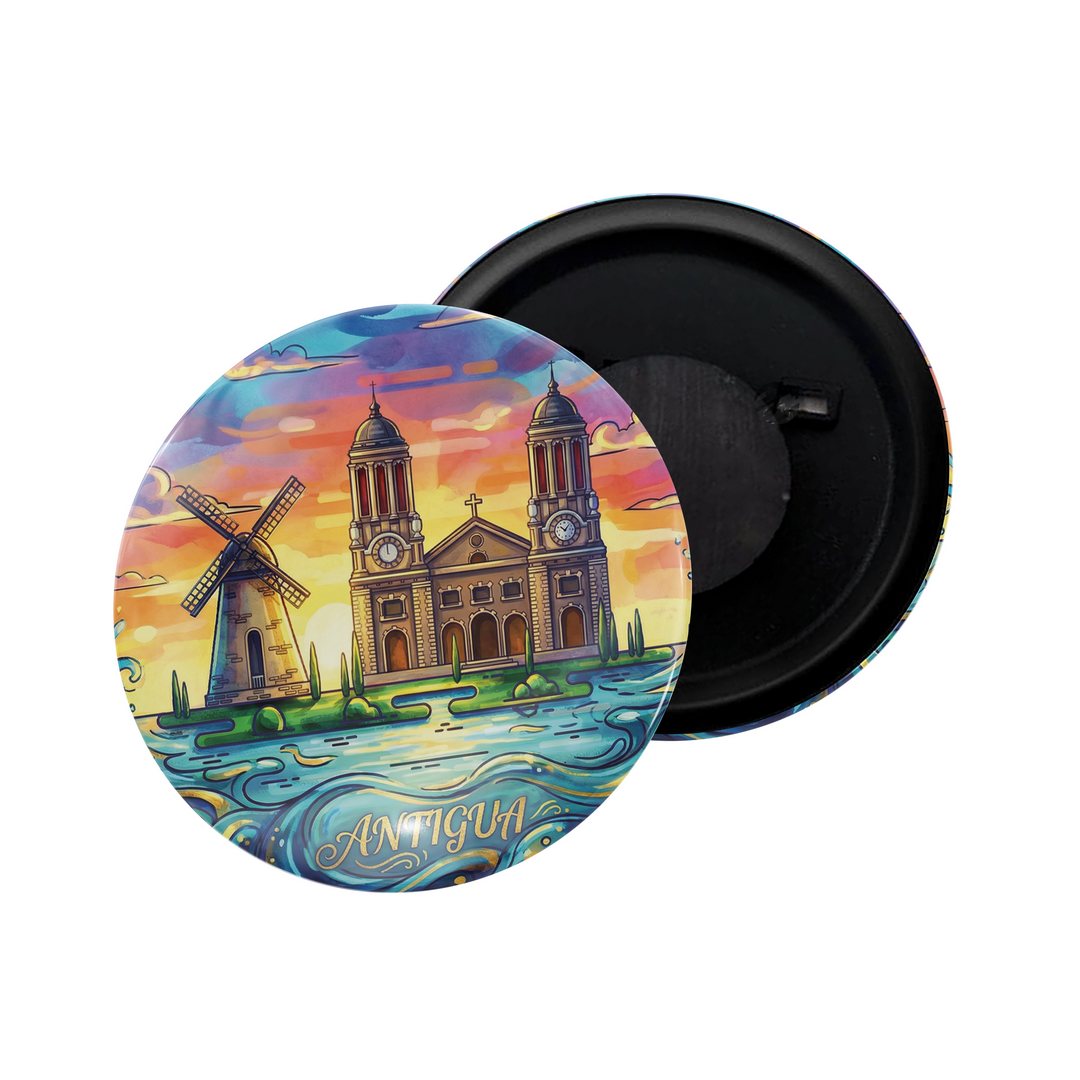 dhcrafts Fridge Magnet Yellow Color Antigua Glossy Finish Design Pack of 1