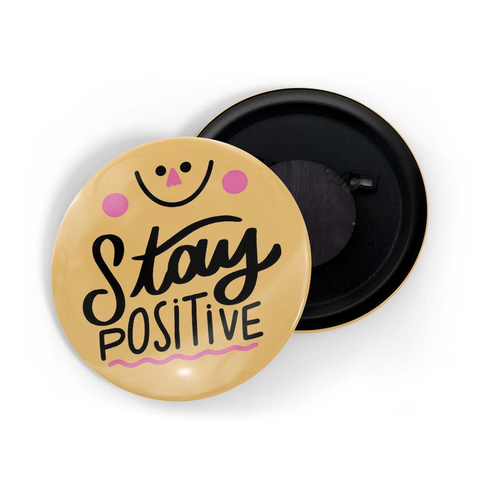 dhcrafts Fridge Magnet Orange Stay Positive Glossy Finish Design Pack of 1