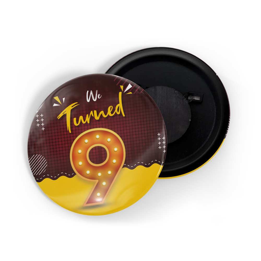 dhcrafts Fridge Magnet Multicolor We Turned 9 D1 Wedding / Anniversary / Ceremony / Valentine / Office / Firm / Celebration Glossy Finish Design Pack of 1