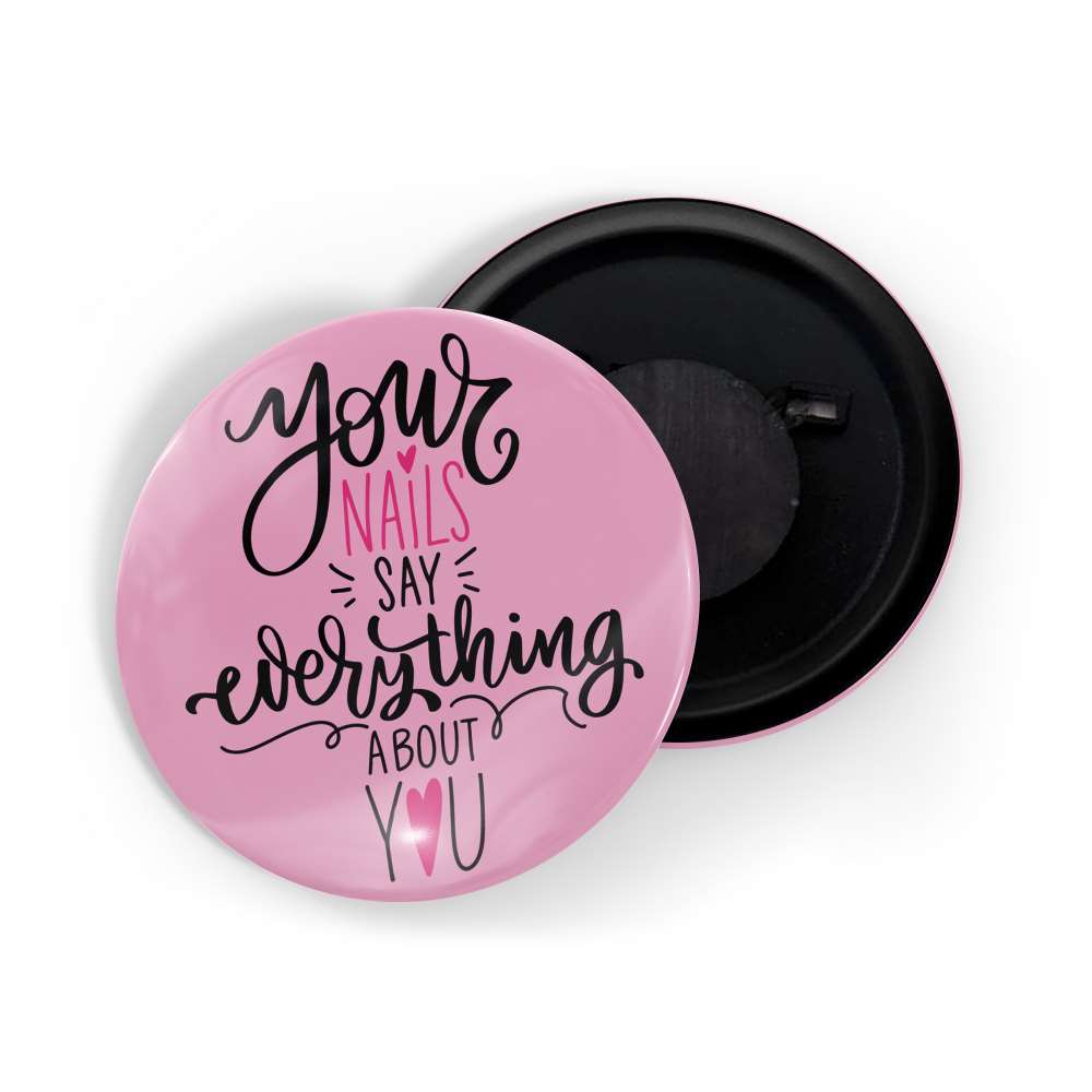 dhcrafts Fridge Magnet Pink Girl Power Your Nails Say Everything About You Glossy Finish Design Pack of 1