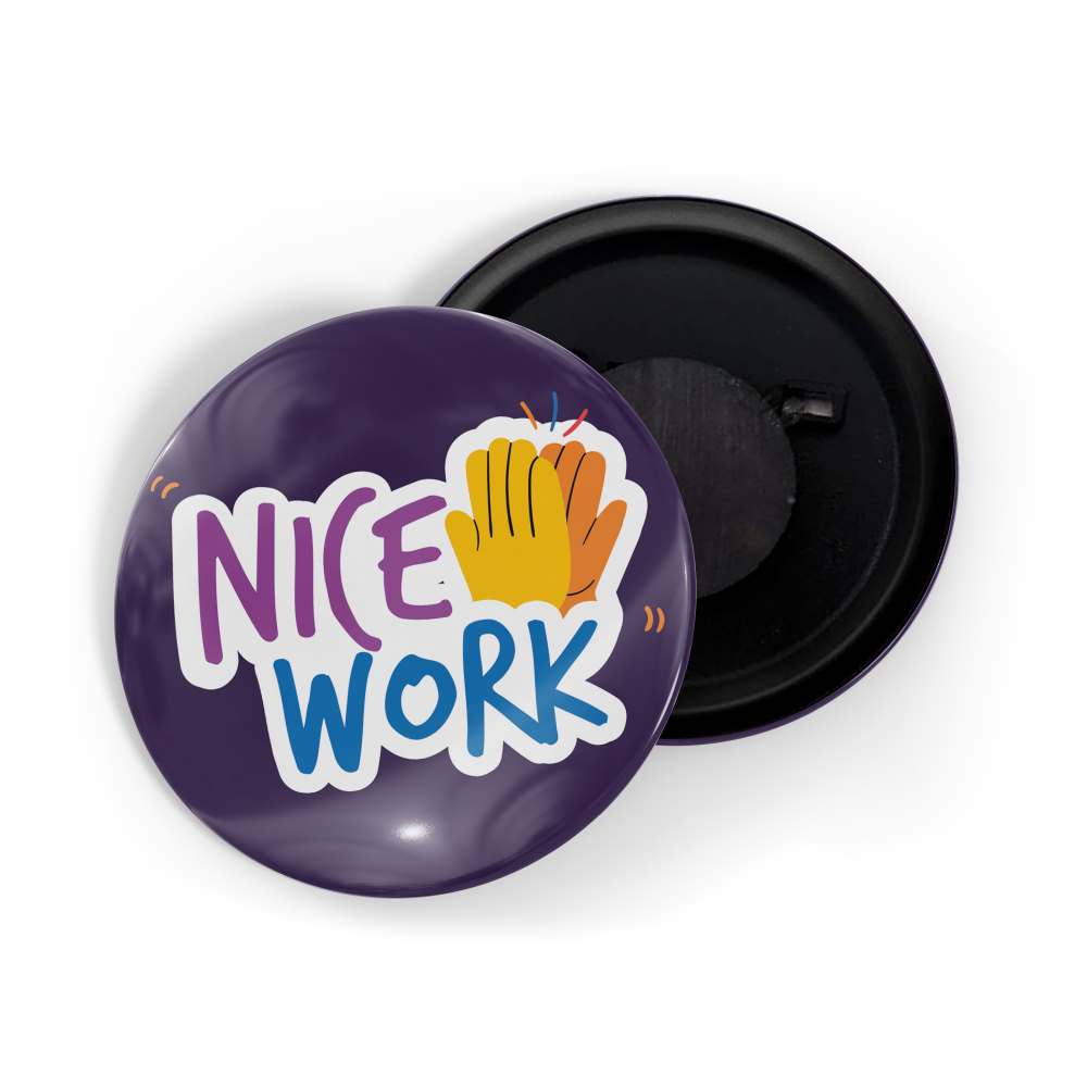 dhcrafts Fridge Magnet Purple Positive Quote Nice Work Glossy Finish Design Pack of 1