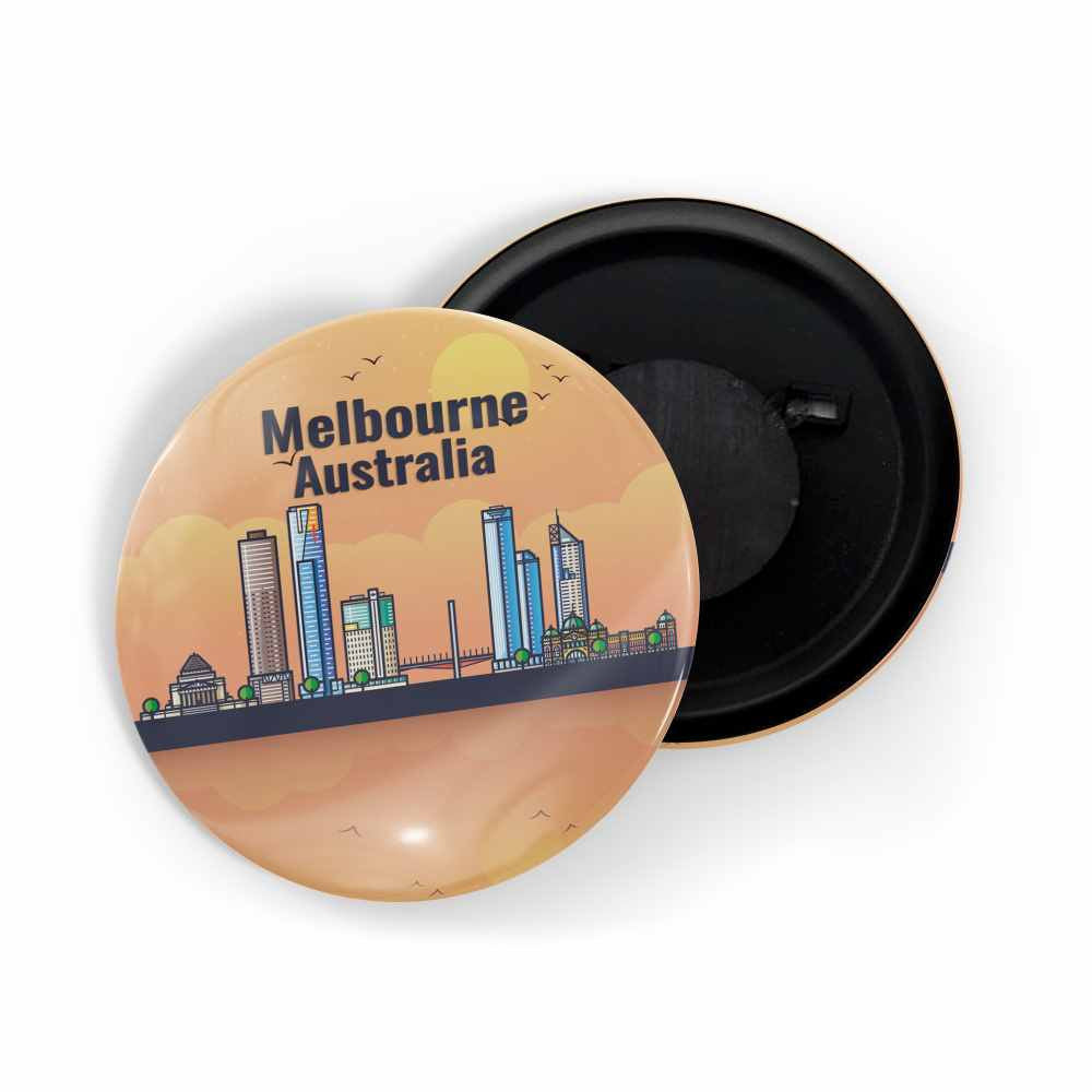 dhcrafts Fridge Magnet Orange Melbourn United States Glossy Finish Design Pack of 1 (58mm)