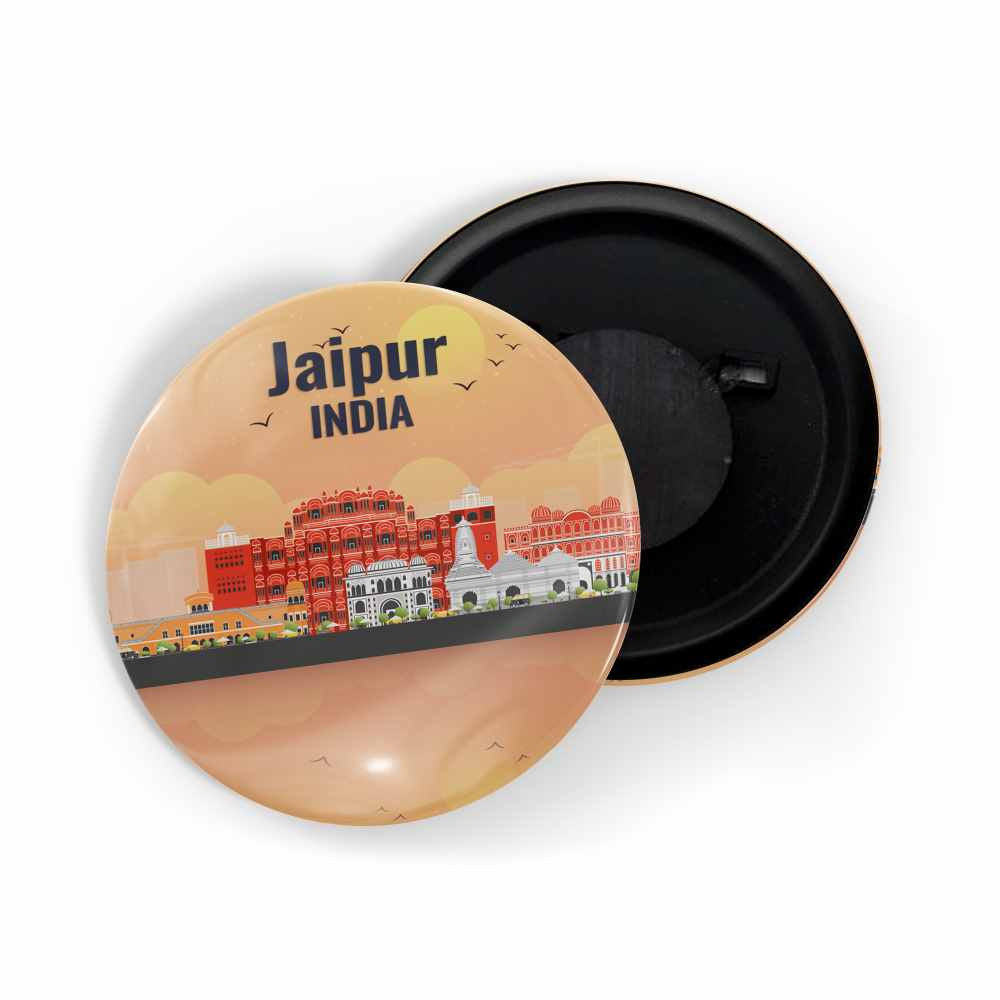 dhcrafts Fridge Magnet Orange Jaipur India Glossy Finish Design Pack of 1 (58mm)
