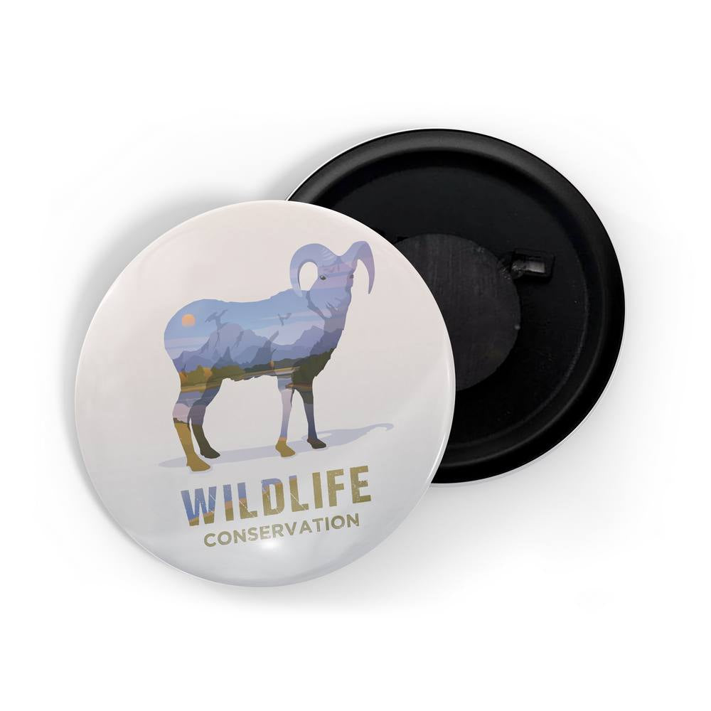 dhcrafts Fridge Magnet Wildlife Conservation Ibex D8 Glossy Finish Design Pack of 1 (58mm)