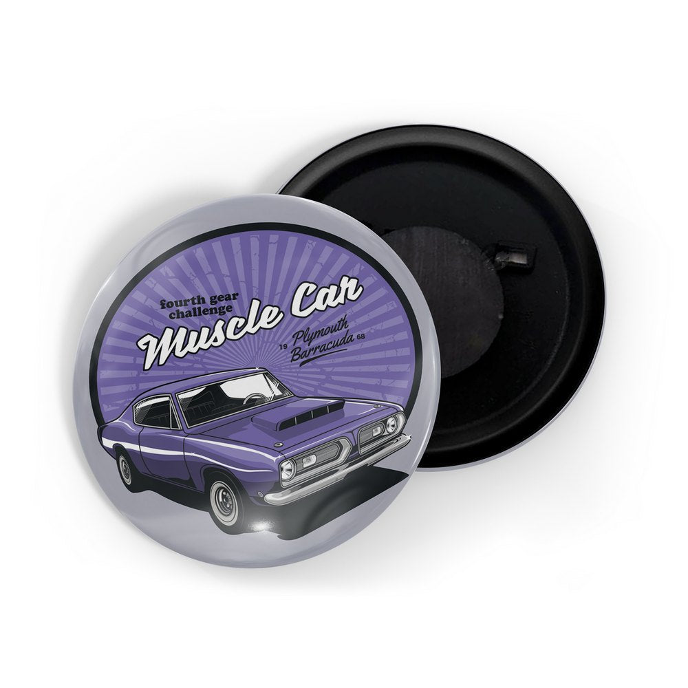 dhcrafts Fridge Magnet Purple Classic legend Vitnage Car Automobile D2 Glossy Finish Design Pack of 1 (58mm)