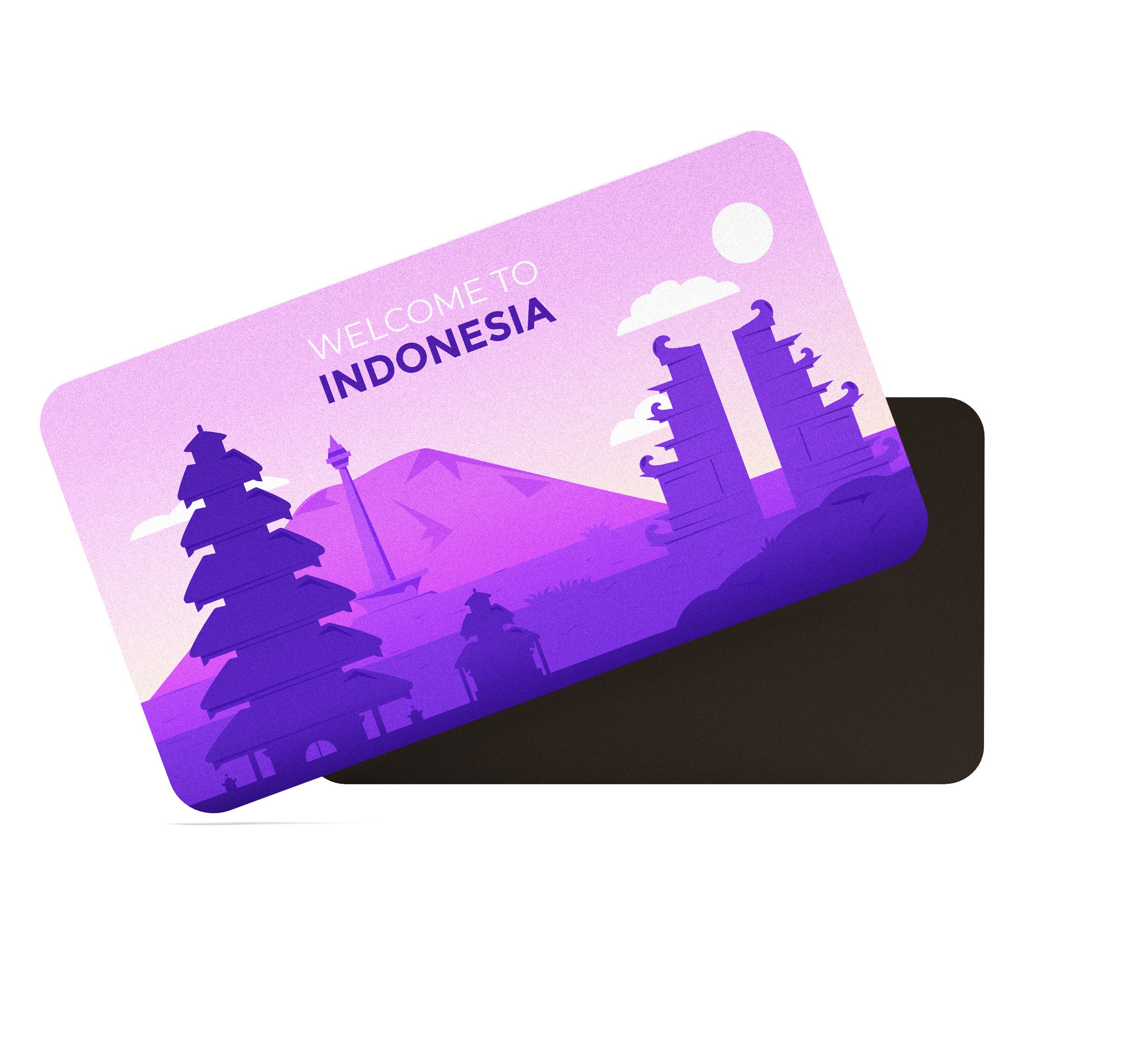 dhcrafts Rectangular Fridge Magnet Purple Indonesia Design Pack of 1 (8.6cm x 5.4cm)