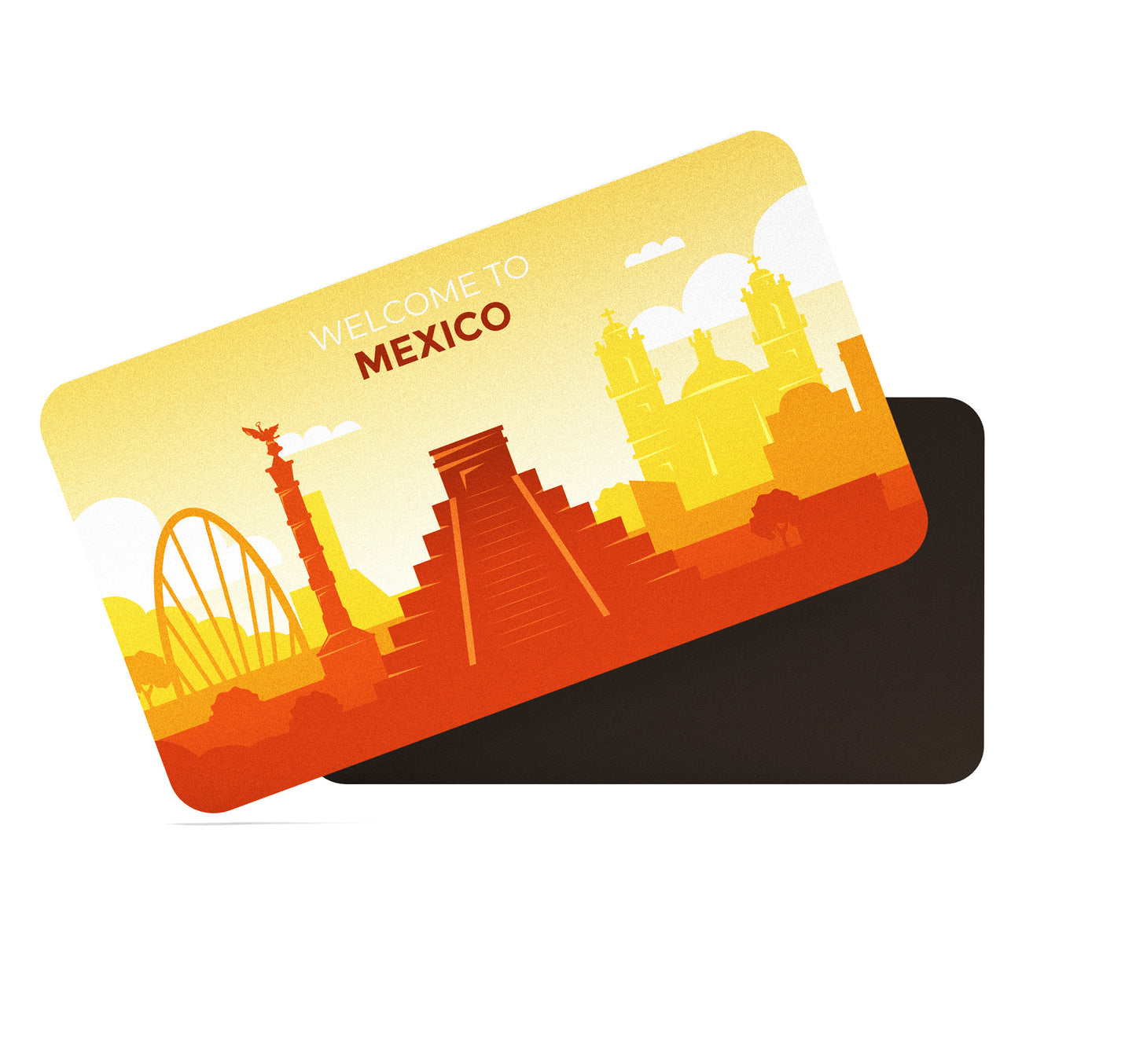 dhcrafts Rectangular Fridge Magnet Orange Mexico D1 Design Pack of 1 (8.6cm x 5.4cm)