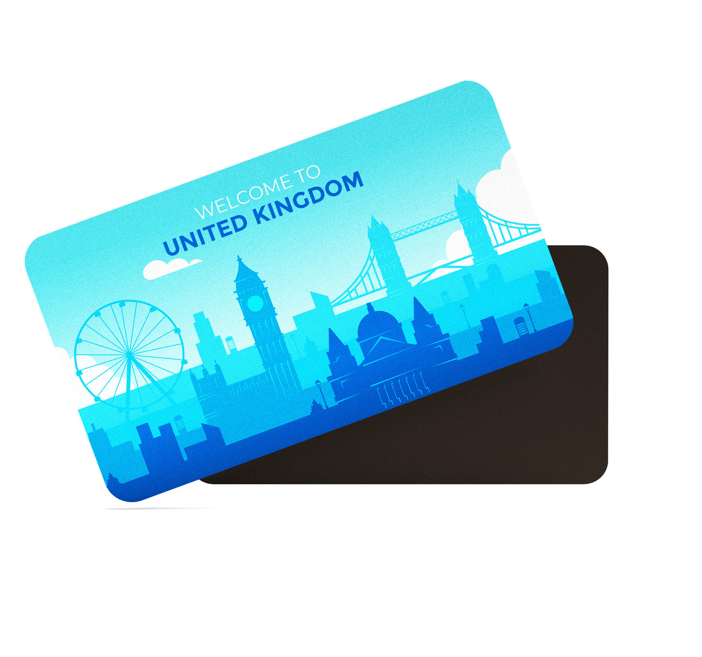 dhcrafts Rectangular Fridge Magnet Blue United Kingdom Design Pack of 1 (8.6cm x 5.4cm)