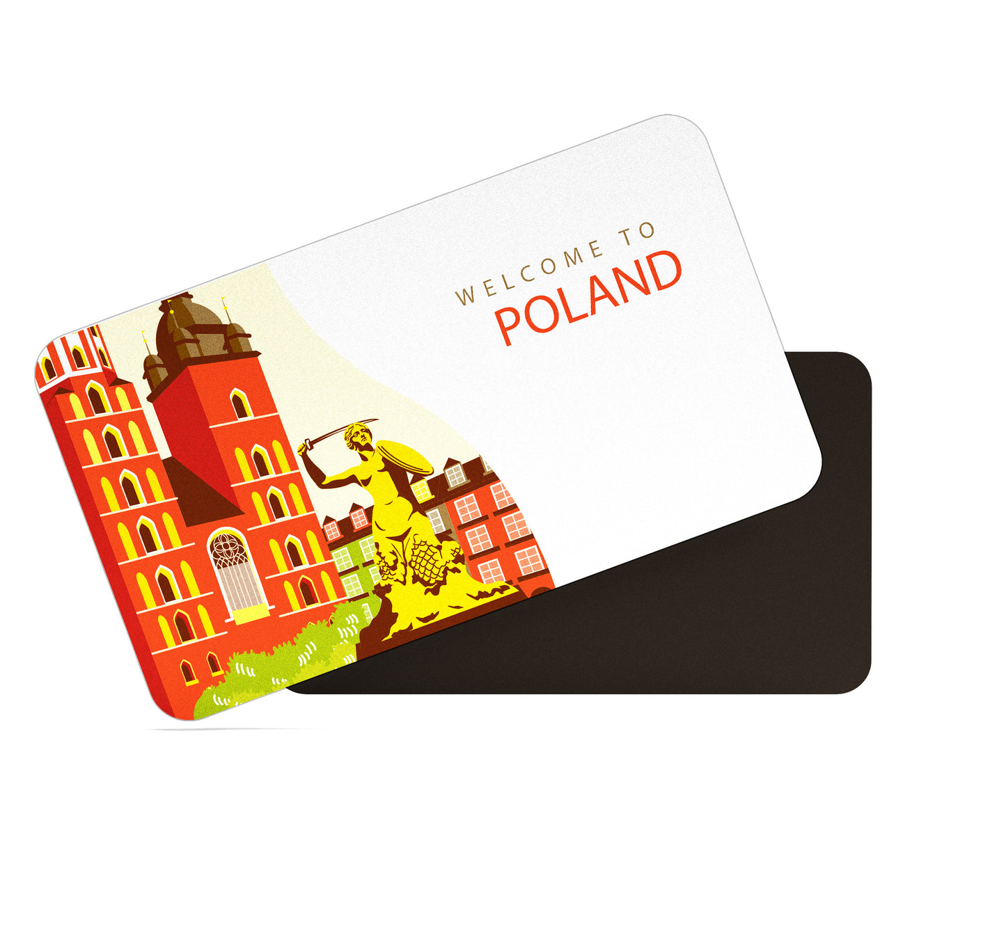 dhcrafts Rectangular Fridge Magnet Multicolor Poland Design Pack of 1 (8.6cm x 5.4cm)