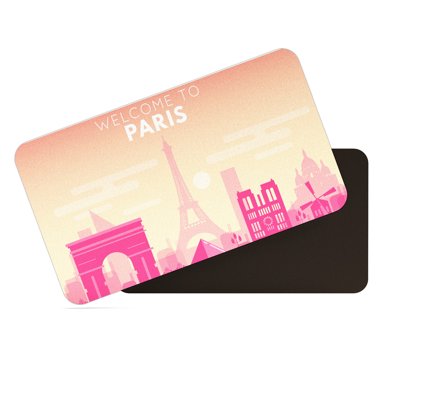 dhcrafts Rectangular Fridge Magnet Pink Paris Design Pack of 1 (8.6cm x 5.4cm)