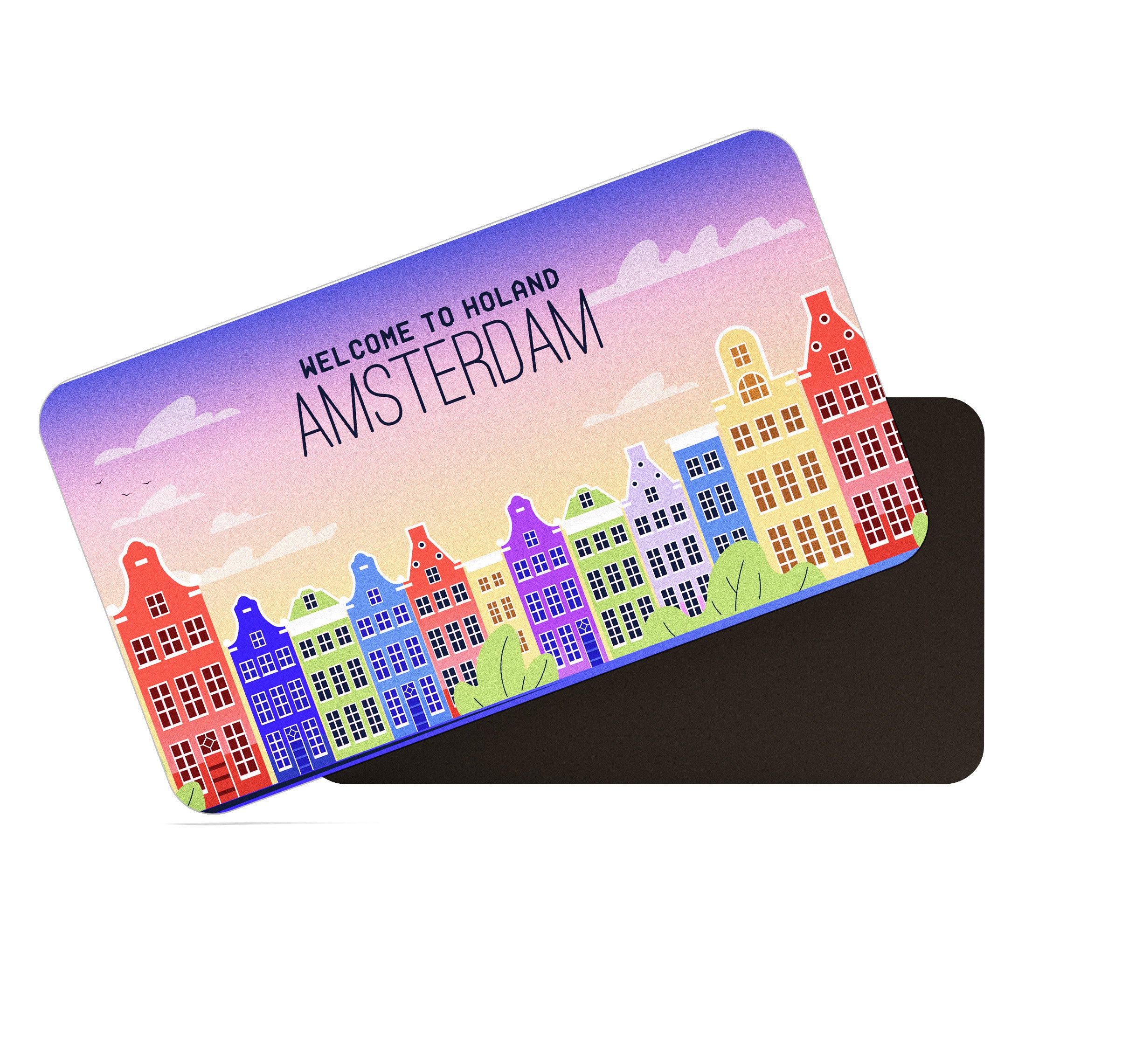dhcrafts Rectangular Fridge Magnet Multicolor Amsterdam Design Pack of 1 (8.6cm x 5.4cm)