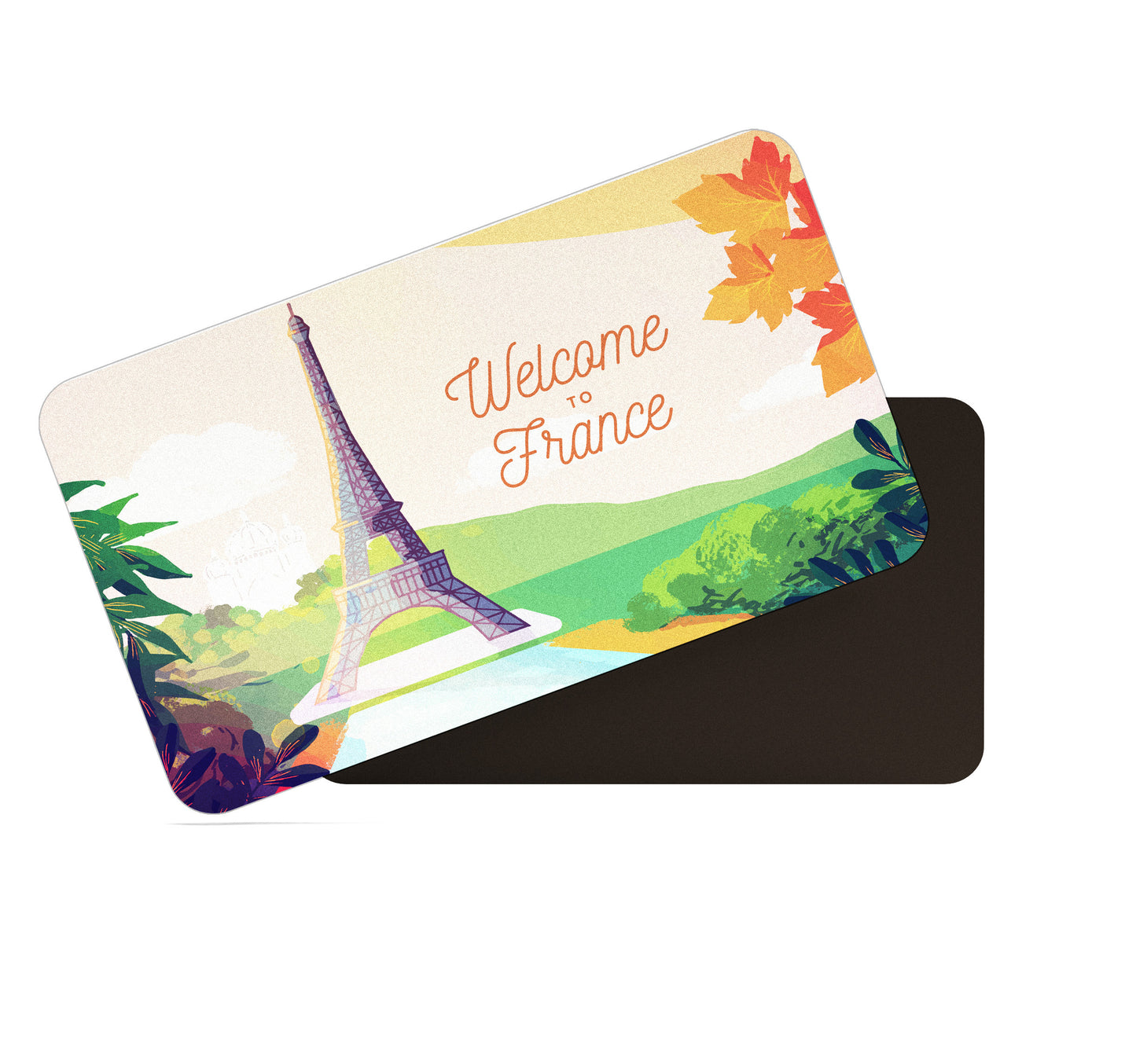 dhcrafts Rectangular Fridge Magnet Multicolor France D5 Design Pack of 1 (8.6cm x 5.4cm)