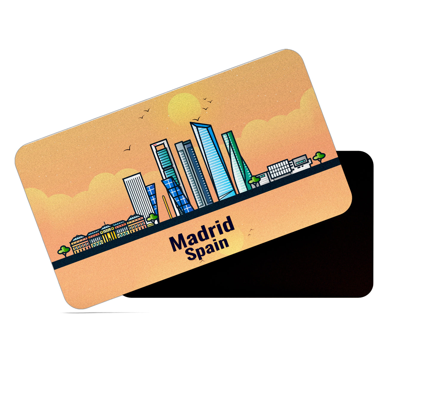dhcrafts Rectangular Fridge Magnet Orange Spain Madrid Design Pack of 1 (8.6cm x 5.4cm)