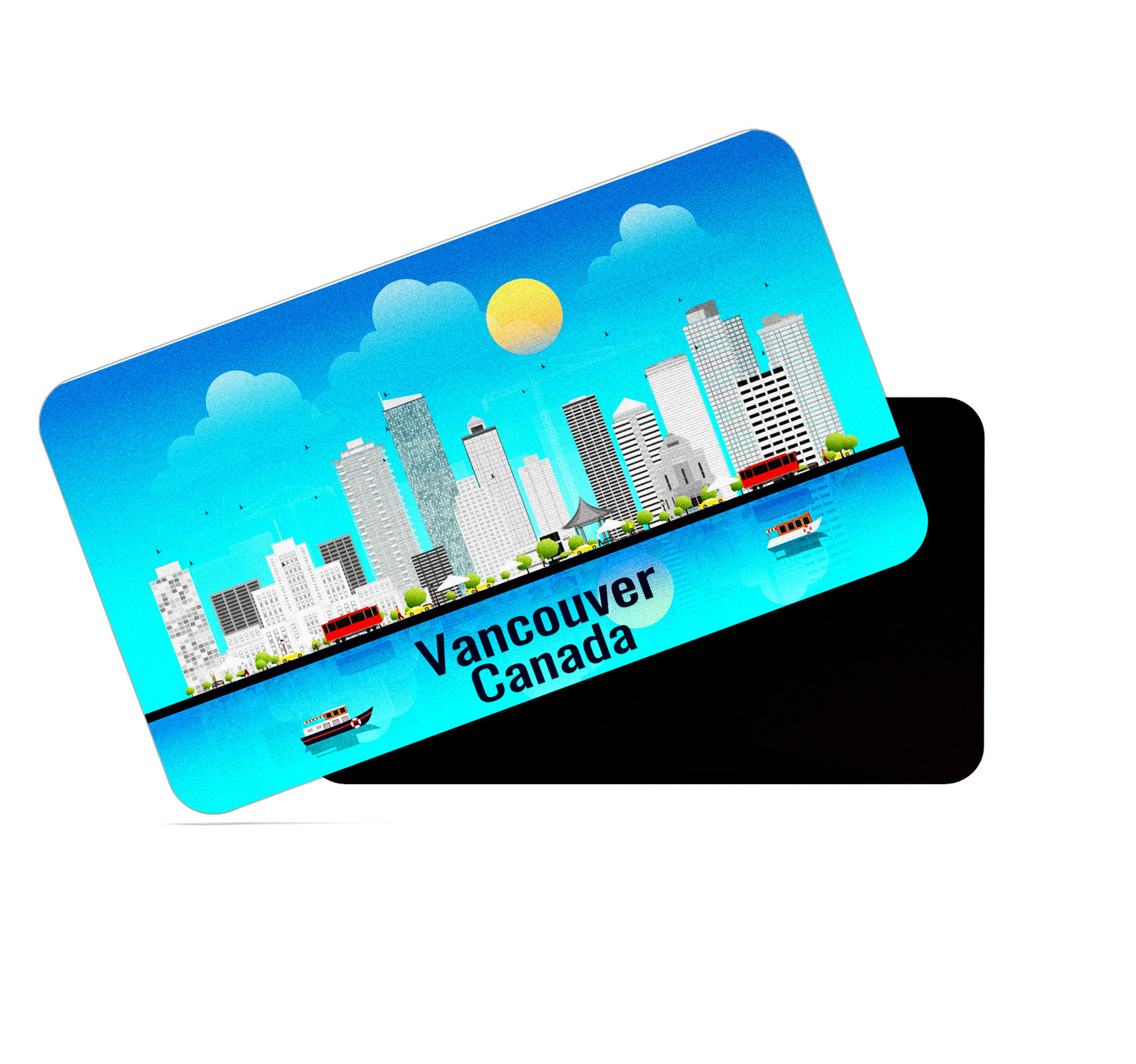 dhcrafts Rectangular Fridge Magnet Blue Canada Vancouver Design Pack of 1 (8.6cm x 5.4cm)