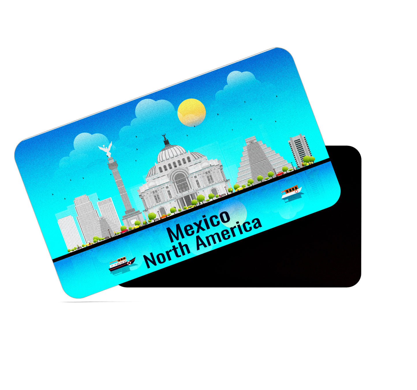 dhcrafts Rectangular Fridge Magnet Blue North America Mexico Design Pack of 1 (8.6cm x 5.4cm)