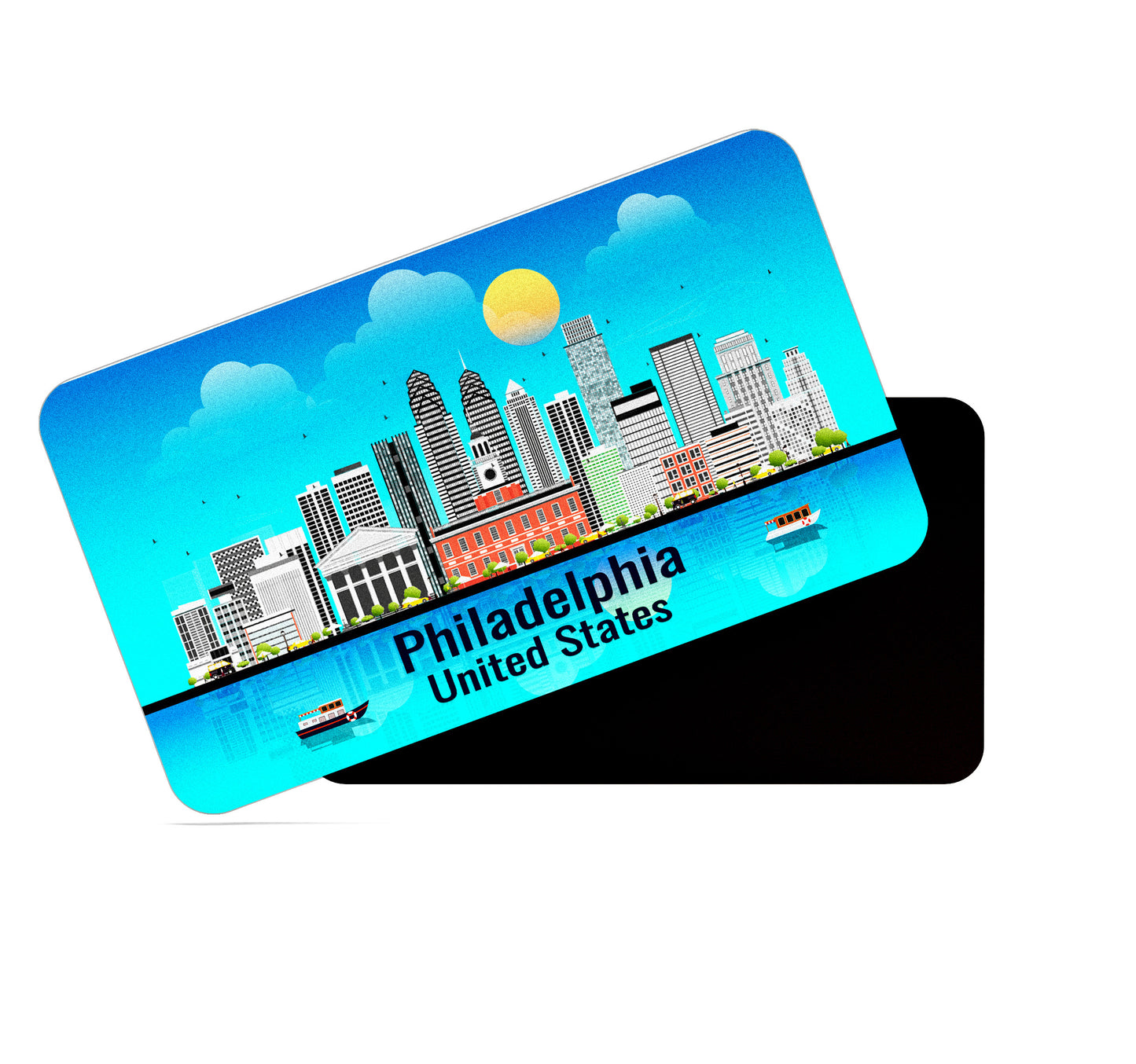 dhcrafts Rectangular Fridge Magnet Blue United States Philadelphia Design Pack of 1 (8.6cm x 5.4cm)