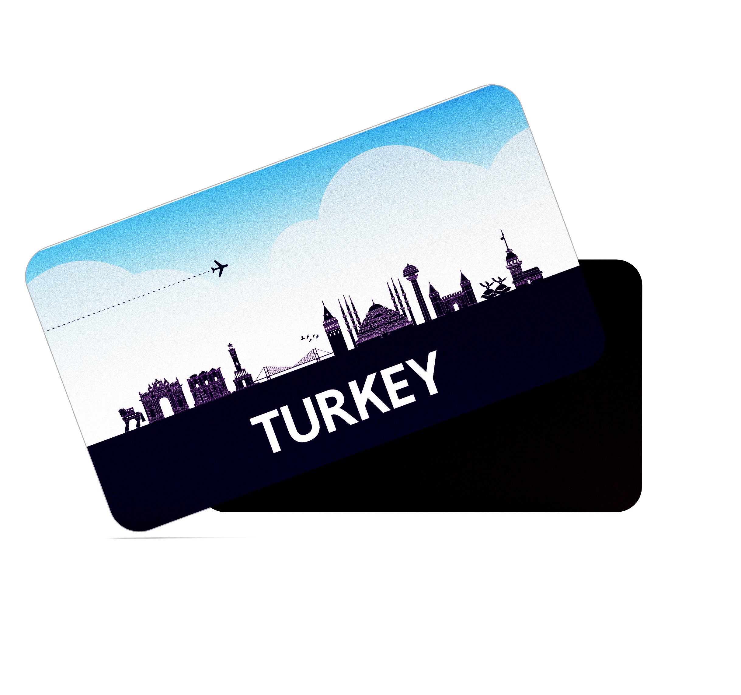 dhcrafts Rectangular Fridge Magnet Purple Turkey Design Pack of 1 (8.6cm x 5.4cm)