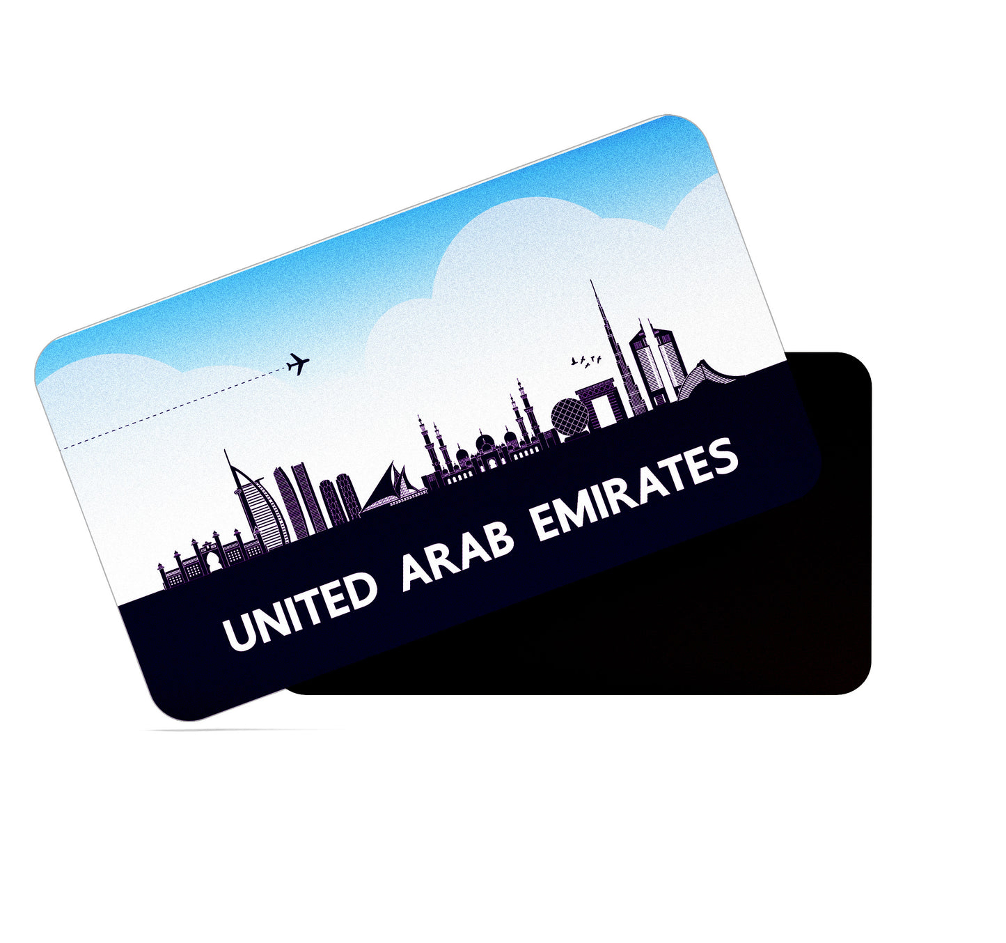 dhcrafts Rectangular Fridge Magnet Purple United Arab Emirates Design Pack of 1 (8.6cm x 5.4cm)