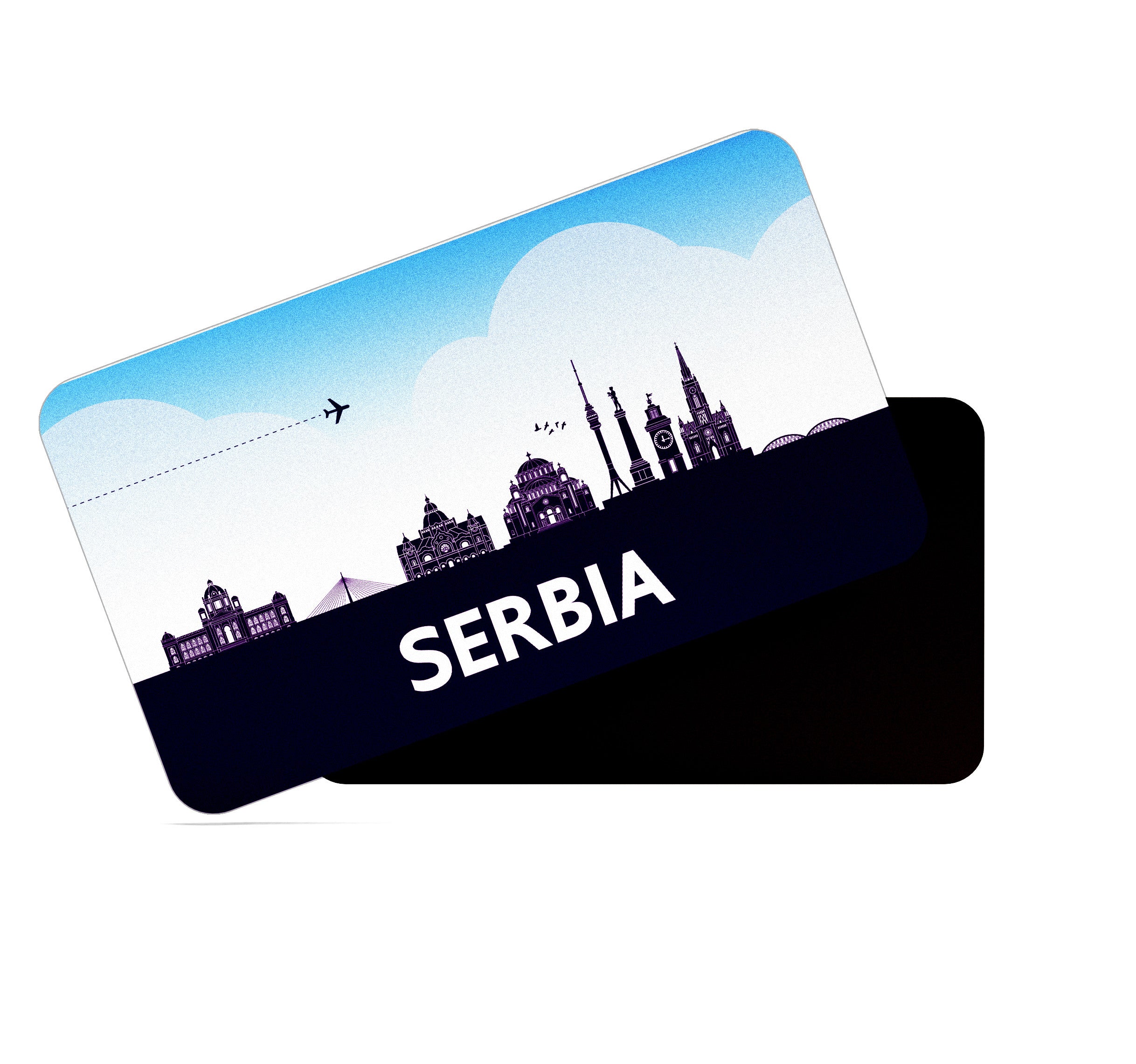dhcrafts Rectangular Fridge Magnet Purple Serbia Design Pack of 1 (8.6cm x 5.4cm)
