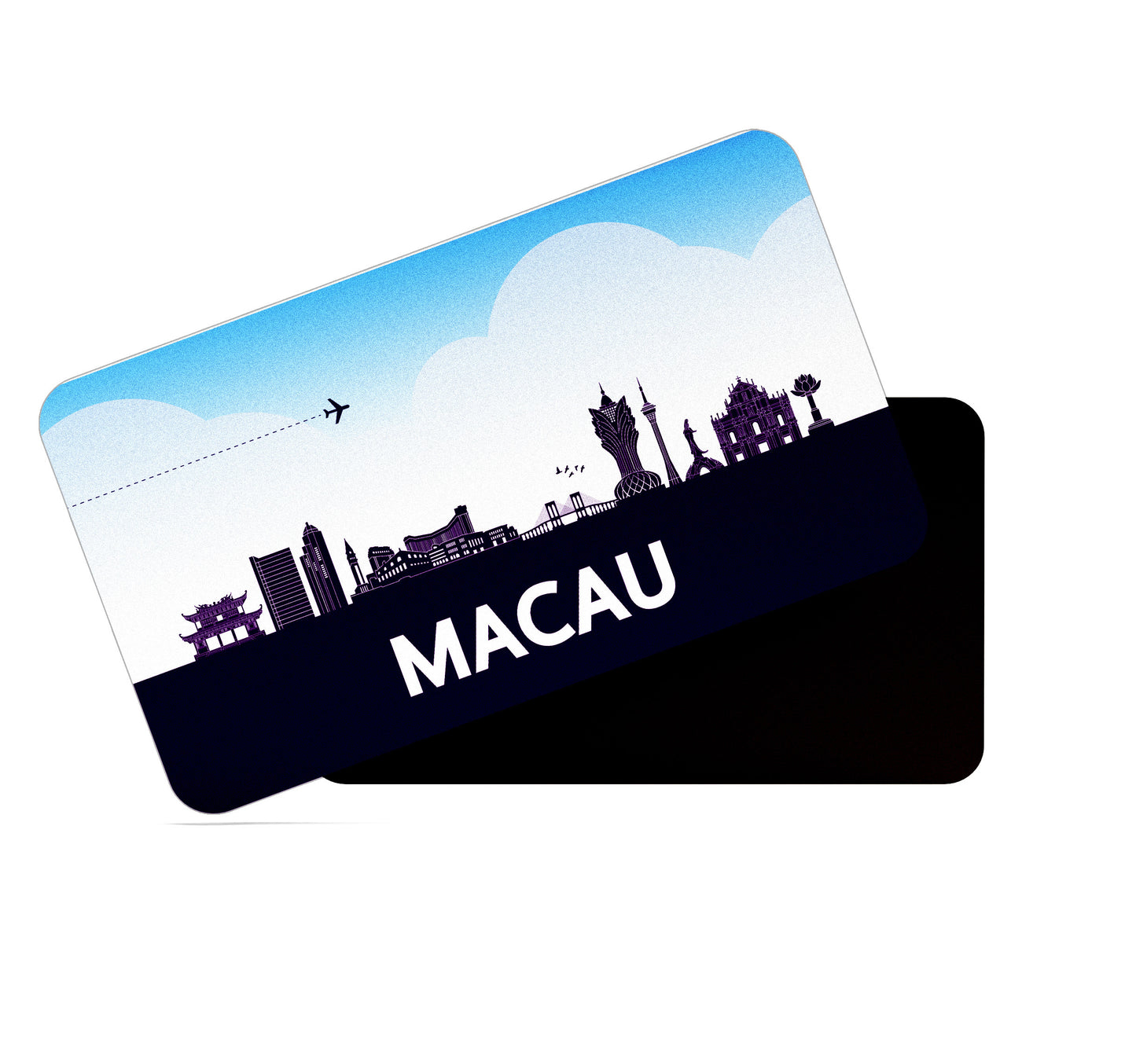 dhcrafts Rectangular Fridge Magnet Purple Macau Design Pack of 1 (8.6cm x 5.4cm)
