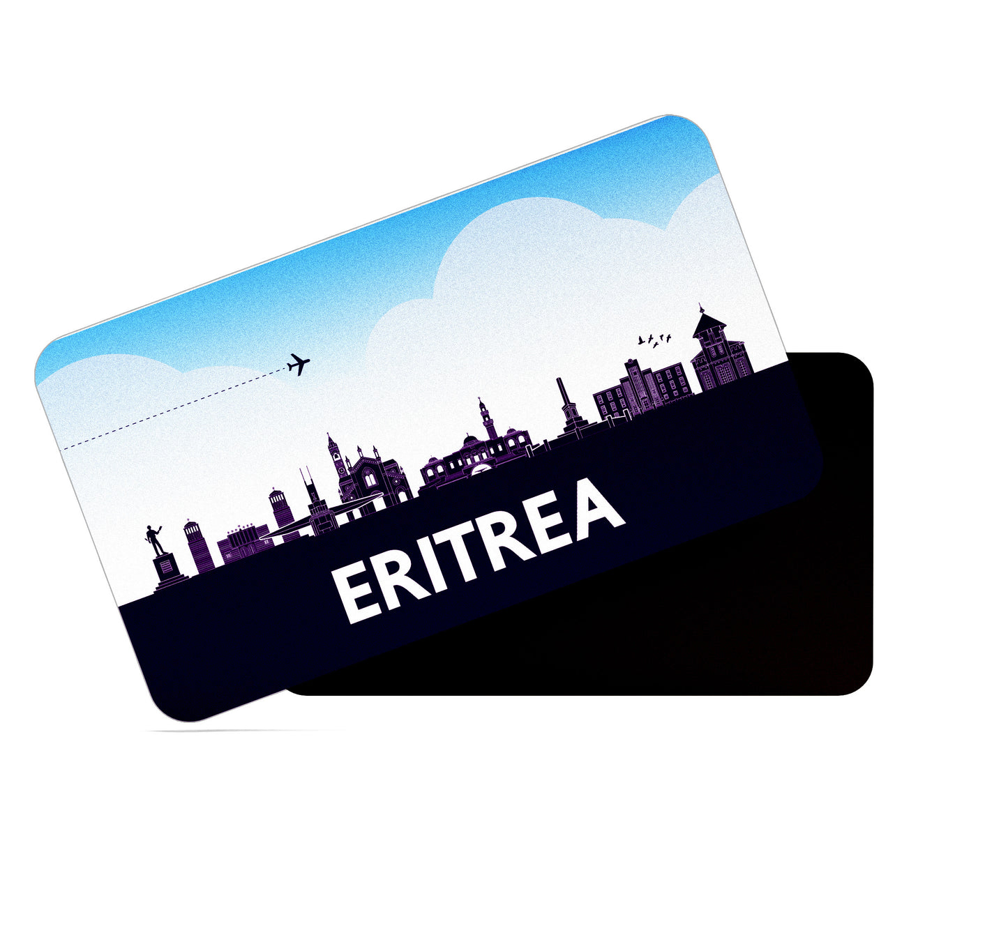dhcrafts Rectangular Fridge Magnet Purple Eritrea Design Pack of 1 (8.6cm x 5.4cm)