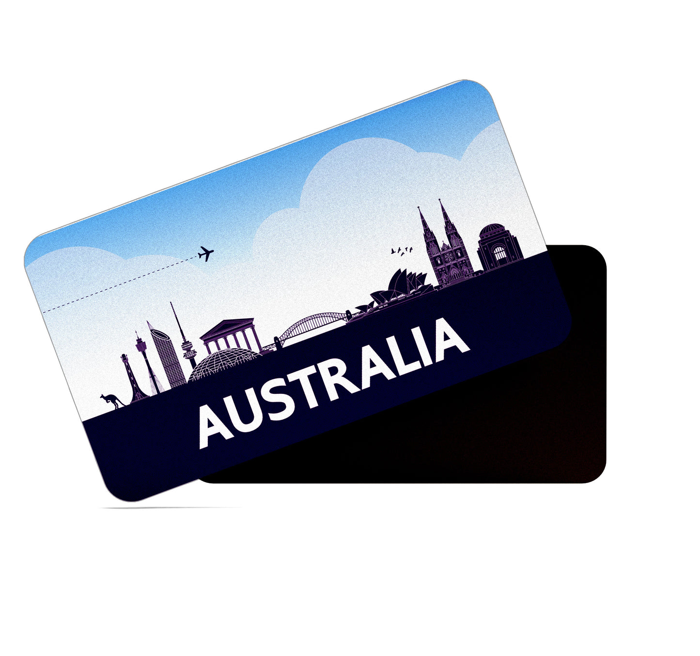 dhcrafts Rectangular Fridge Magnet Purple Australia Design Pack of 1 (8.6cm x 5.4cm)