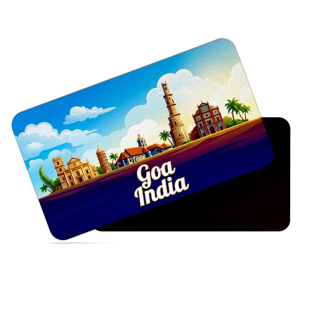 dhcrafts Rectangular Fridge Magnet Goa Multicolor Goa India Design Pack of 1 (8.6cm x 5.4cm)