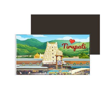 dhcrafts Rectangular Fridge Magnet Multicolor Tirupati Design Pack of 1 (8.6cm x 5.4cm)