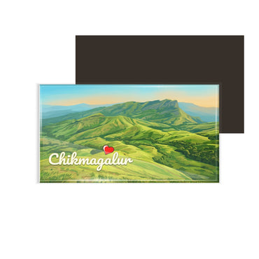 dhcrafts Rectangular Fridge Magnet Multicolor Karnataka Chikmangalur D9 Design Pack of 1 (8.6cm x 5.4cm)