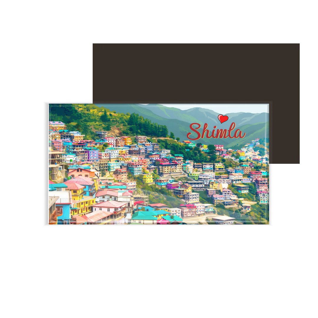 dhcrafts Rectangular Fridge Magnet Multicolor Himachal Pradesh Shimla D2 Design Pack of 1 (8.6cm x 5.4cm)