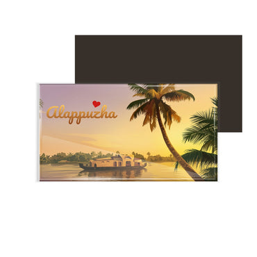 dhcrafts Rectangular Fridge Magnet Multicolor Kerala Alappuzha Design Pack of 1 (8.6cm x 5.4cm)