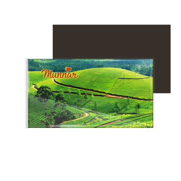 dhcrafts Rectangular Fridge Magnet Multicolor Kerala Munnar Design Pack of 1 (8.6cm x 5.4cm)