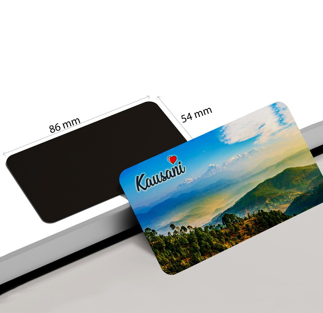 dhcrafts Rectangular Fridge Magnet Multicolor Uttarakhand Kausani Design Pack of 1 (8.6cm x 5.4cm)