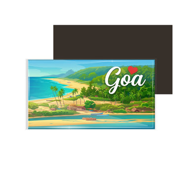 dhcrafts Rectangular Fridge Magnet Multicolor Goa Design Pack of 1 (8.6cm x 5.4cm)