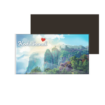 dhcrafts Rectangular Fridge Magnet Multicolor Tamil Nadu Kodaikanal D2 Design Pack of 1 (8.6cm x 5.4cm)