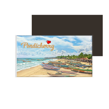 dhcrafts Rectangular Fridge Magnet Multicolor Tamil Nadu Pndicherry D2 Design Pack of 1 (8.6cm x 5.4cm)